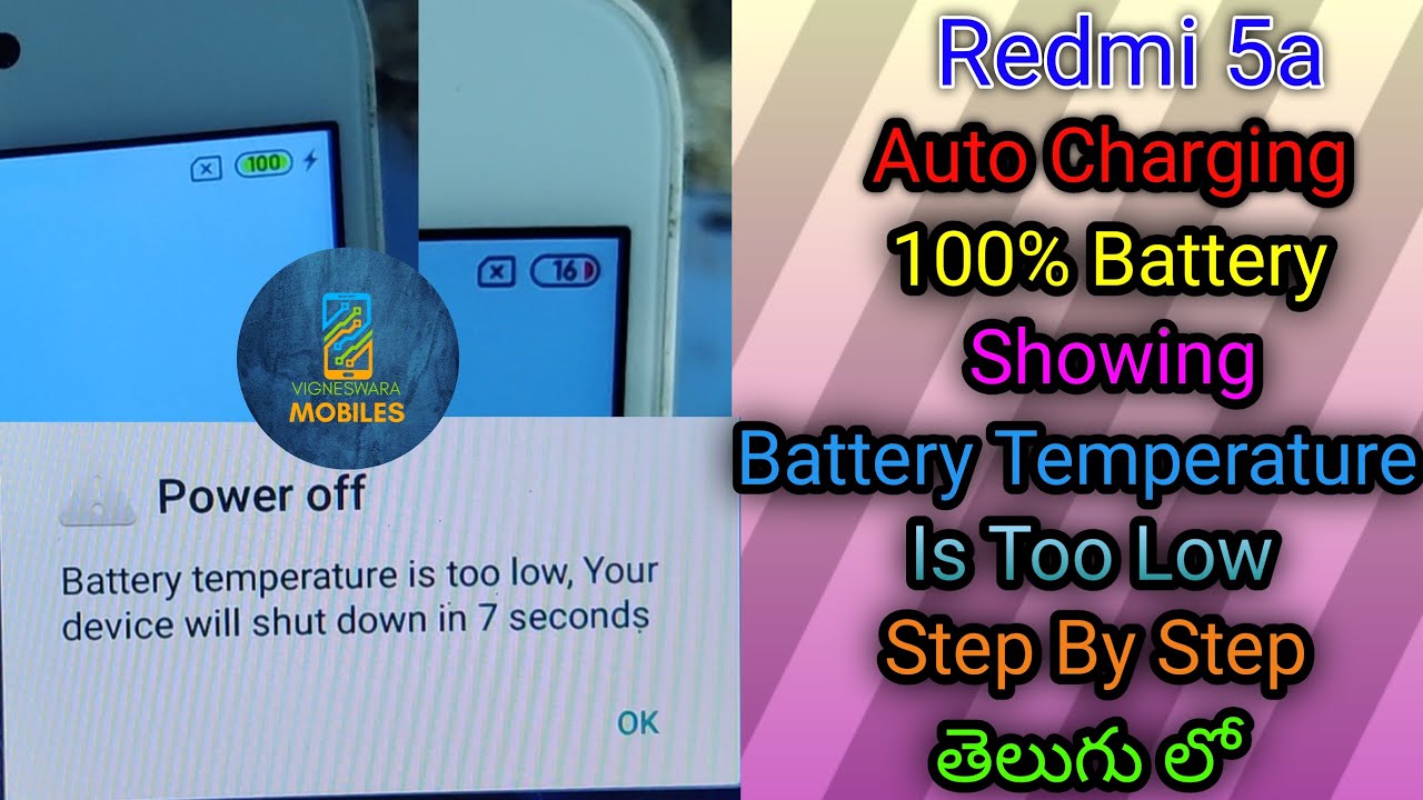Redmi 5a Auto Charging,100% Battery Showing, Battery Temperature is Too Low
