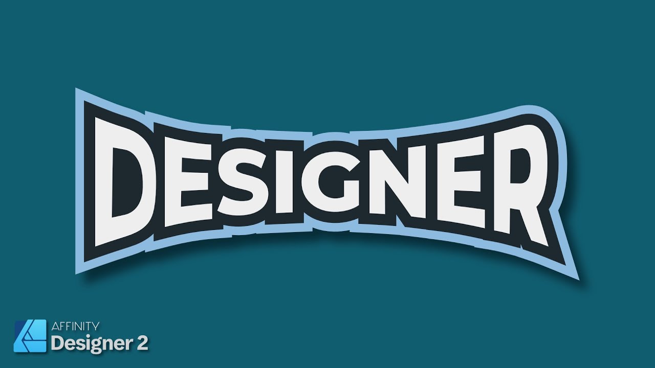 Text doppelt biegen Effekt in Affinity Designer 2 [Tutorial Deutsch]