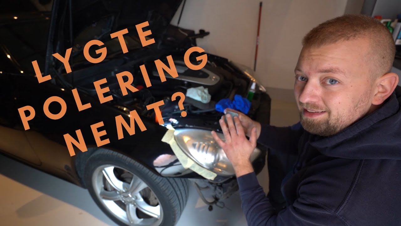 Polering af forlygter (Turtlewax) samt stort service på Mercedes SLK 350