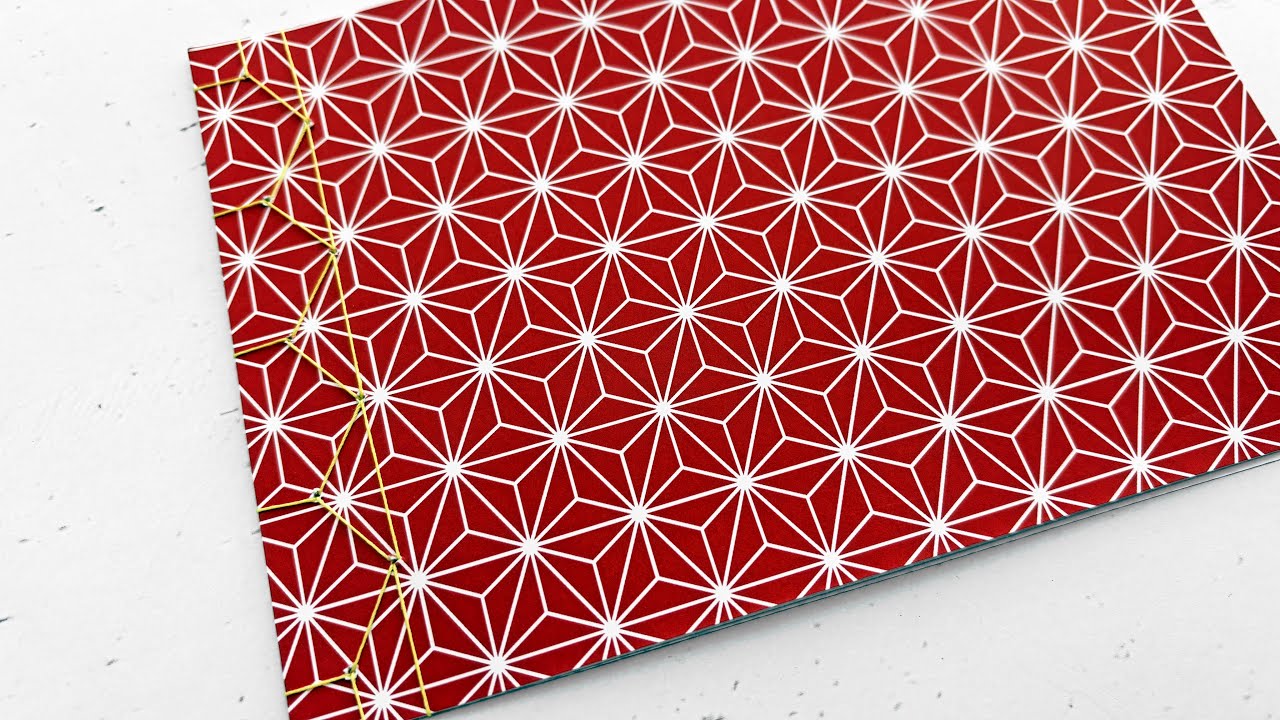 Sewing hemp leaf stitch (Asa-No-Ha Toji) - Japanese bookbinding