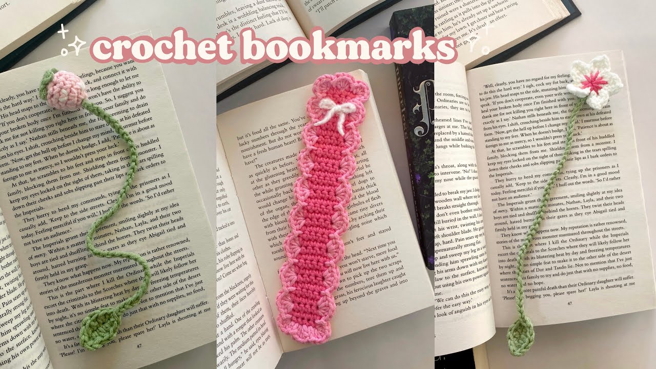 How to crochet cute bookmark (3 designs) | beginner friendly bookmark
