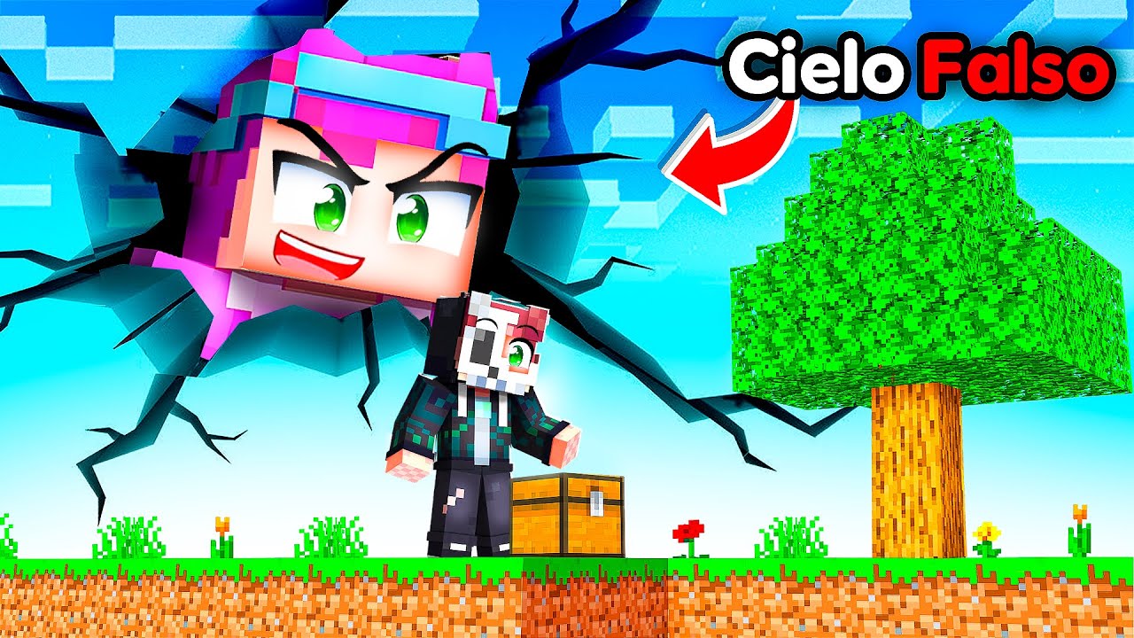 Troleé a mi Amigo con CIELO FALSO en Minecraft 😂😂 INVICTOR
