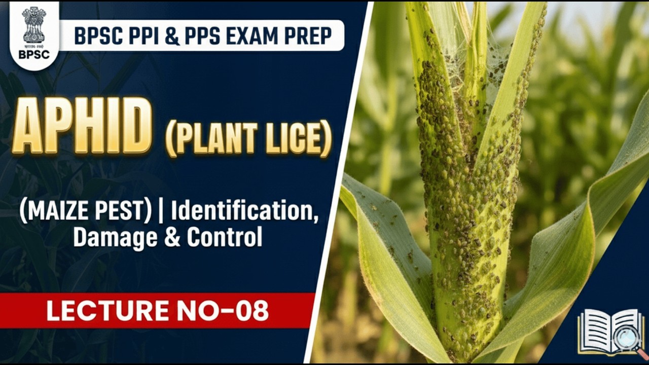 Control of Aphids in Maize | Sooty Mold & Honey Dew Secretion | BPSC Plant Protection | Lecture 08