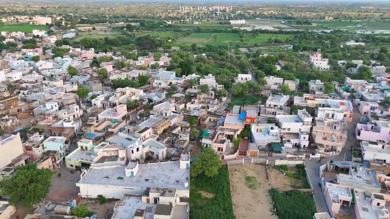 Aerial Views of Parihara Village, Churu, Rajasthan | Drone Footage