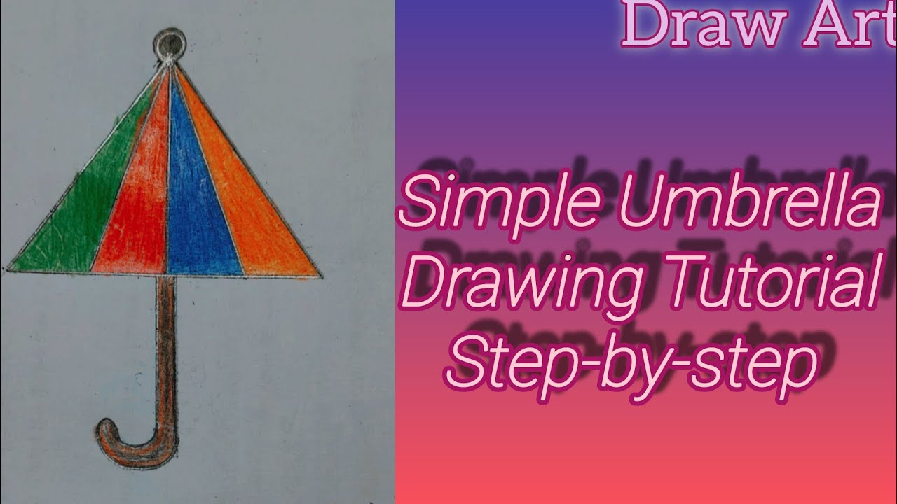 Easy Umbrella drawing for beginners || Simple drawing tutorial step-by-step 