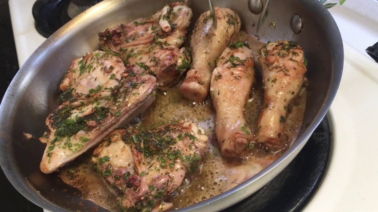 How to Cook Pan Seared Herb Chicken in Mushroom Garlic Sauce with Truffle oil