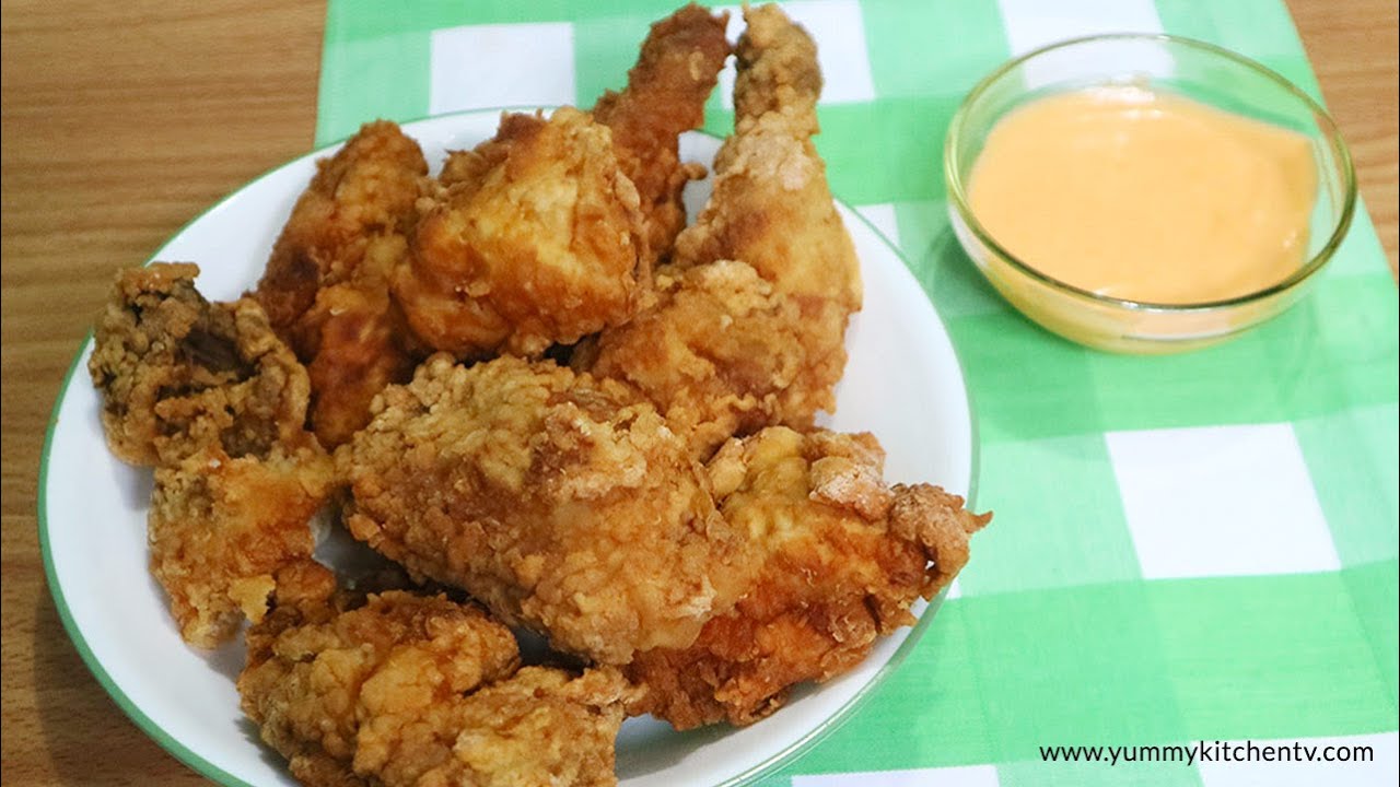 Fried Chicken with Spicy Cheese Sauce