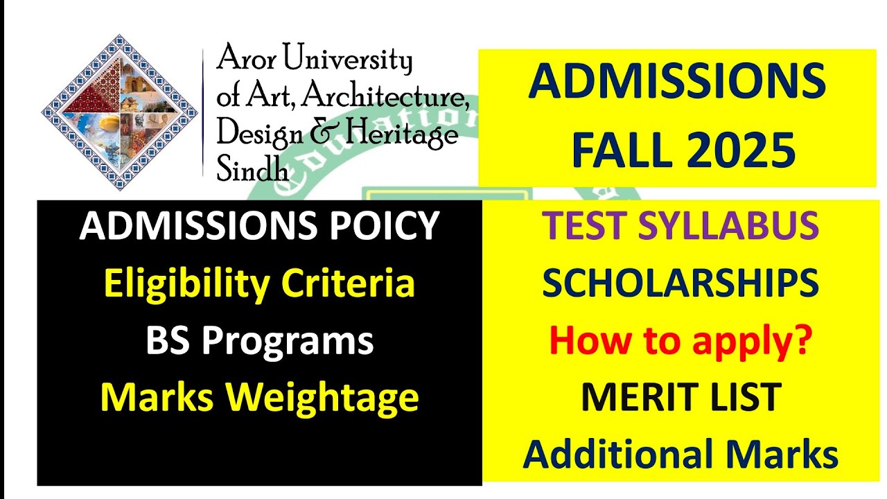 Aror University Admissions 2026 | Aror University Rohri Admissions Fall 2026 | Admissions in Aror