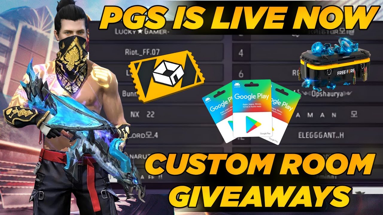 FREE FIRE LIVE GIVEAWAY CUSTOM ROOM FF LIVE DIAMOND OR REDEEM CODE GIVEAWAY #giveaway#livestream