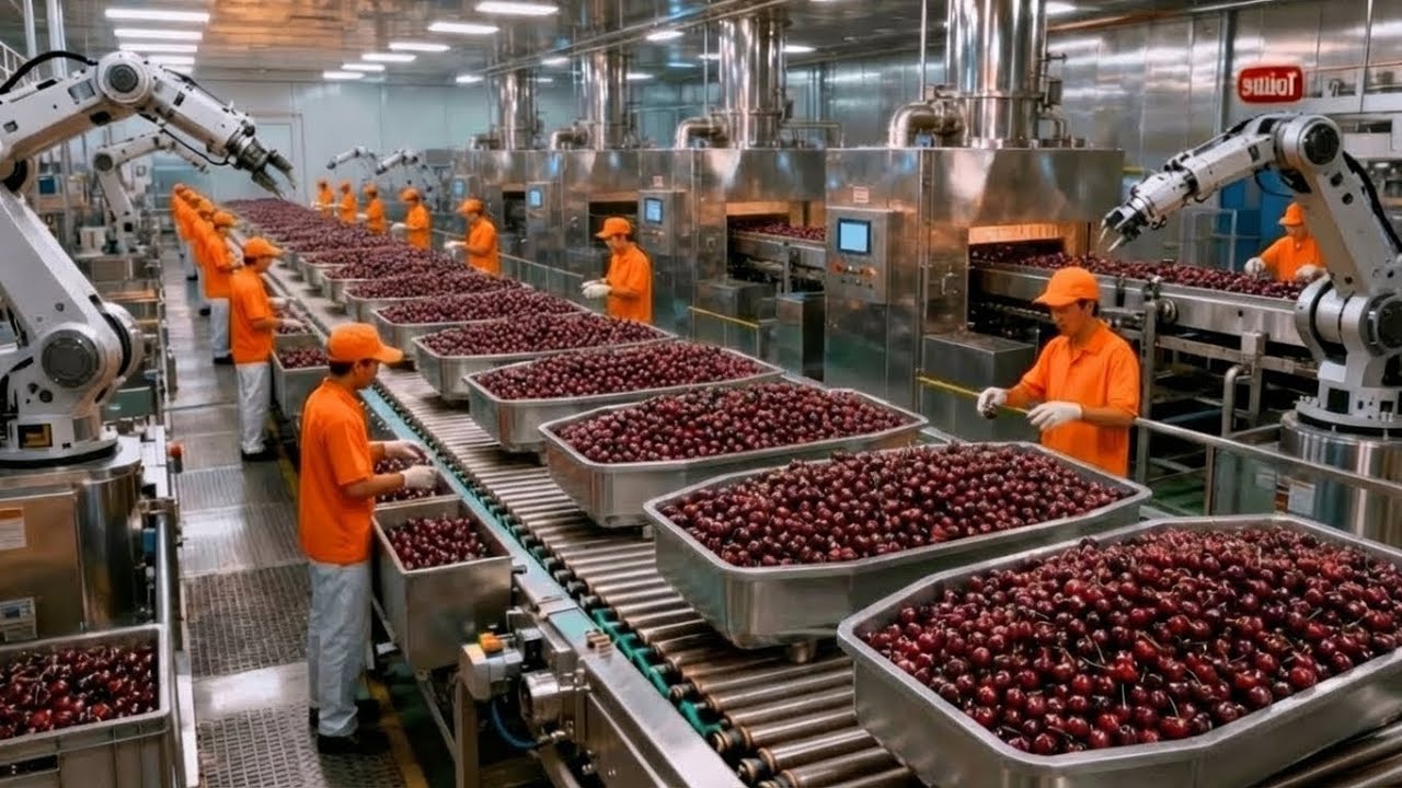 Inside a Modern Cherry Factory: From Harvest to Fresh Dessert (The Whole Process)