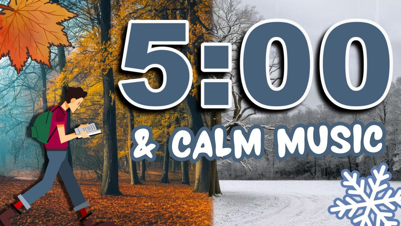 5 Minute November Classroom Countdown Timer with Classical Music | Autumn to Winter Transition 🍂❄️