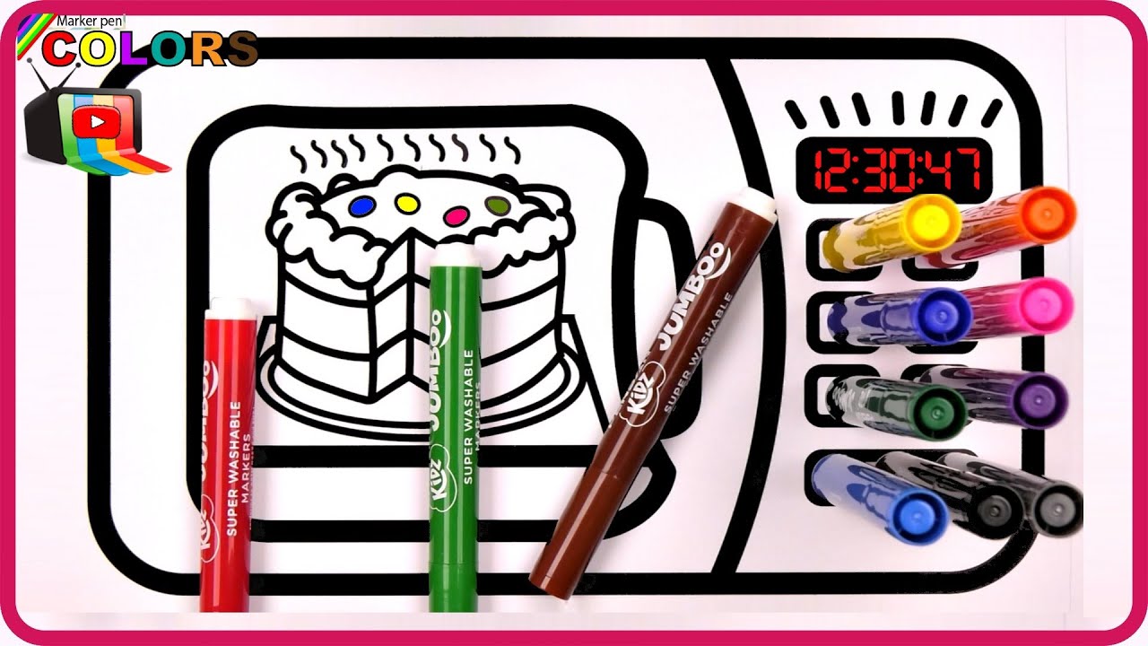 Microwave Cake Big Marker Pencil Coloring Pages / Akn Kids House