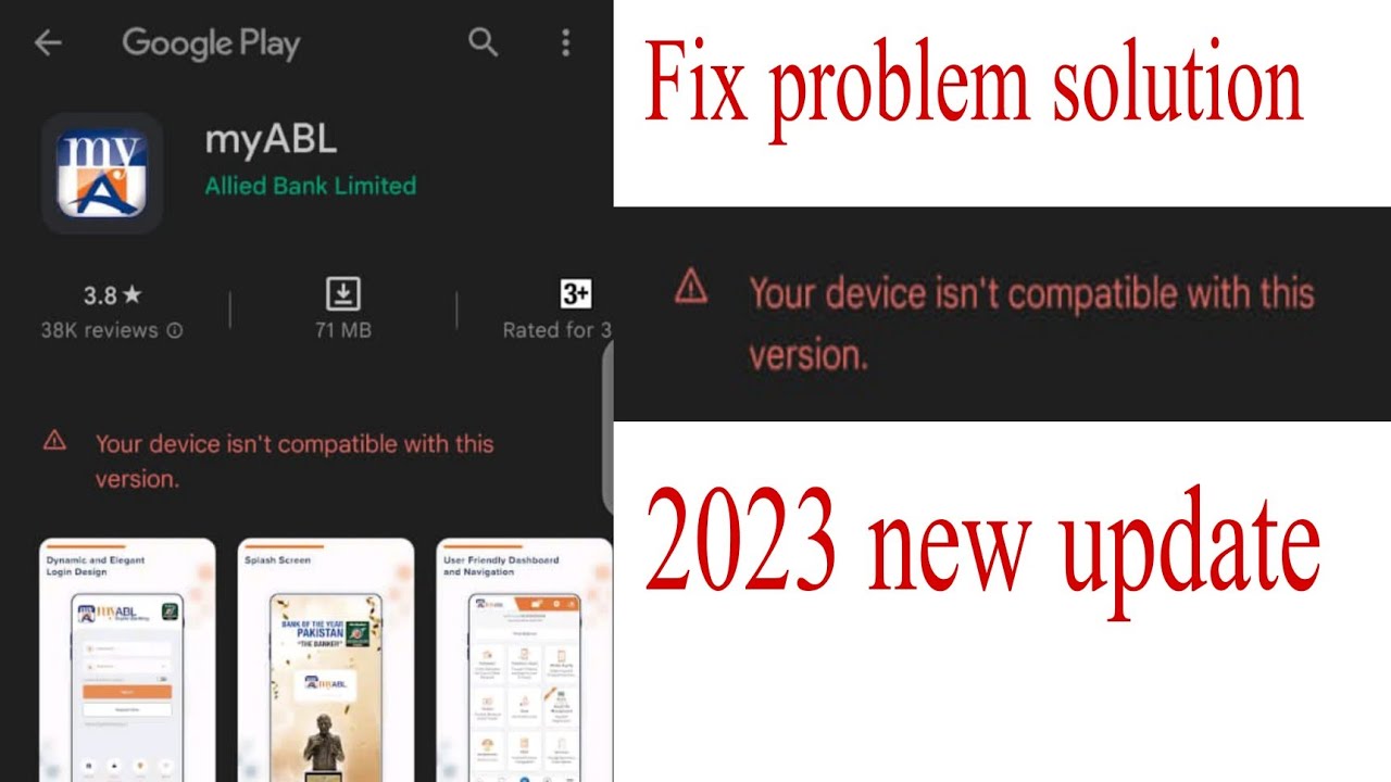 My ABL Your device isn't compatibie with this version