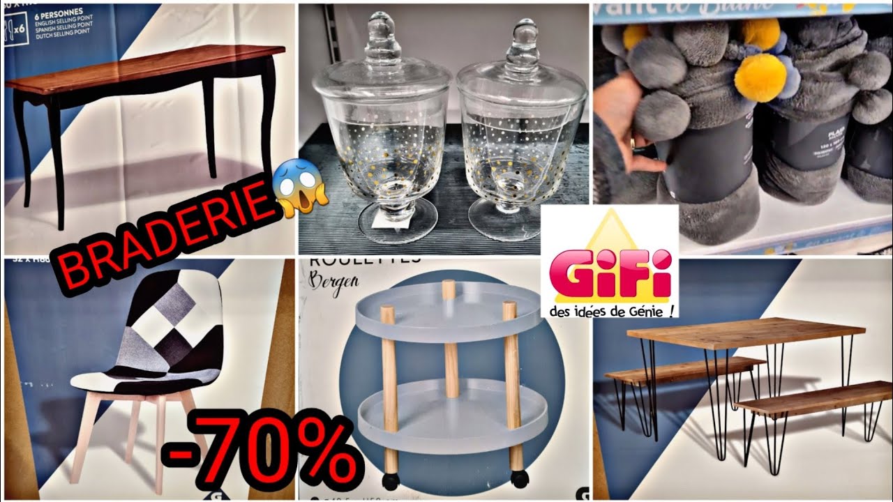 GIFI 🗣BRADERIE😱 JUSQU'À-70% DÉCO VAISSELLE MOBILIER 17.01.21 #GIFI #VLOGS_GIFI #BRADERIE #PROMOTION