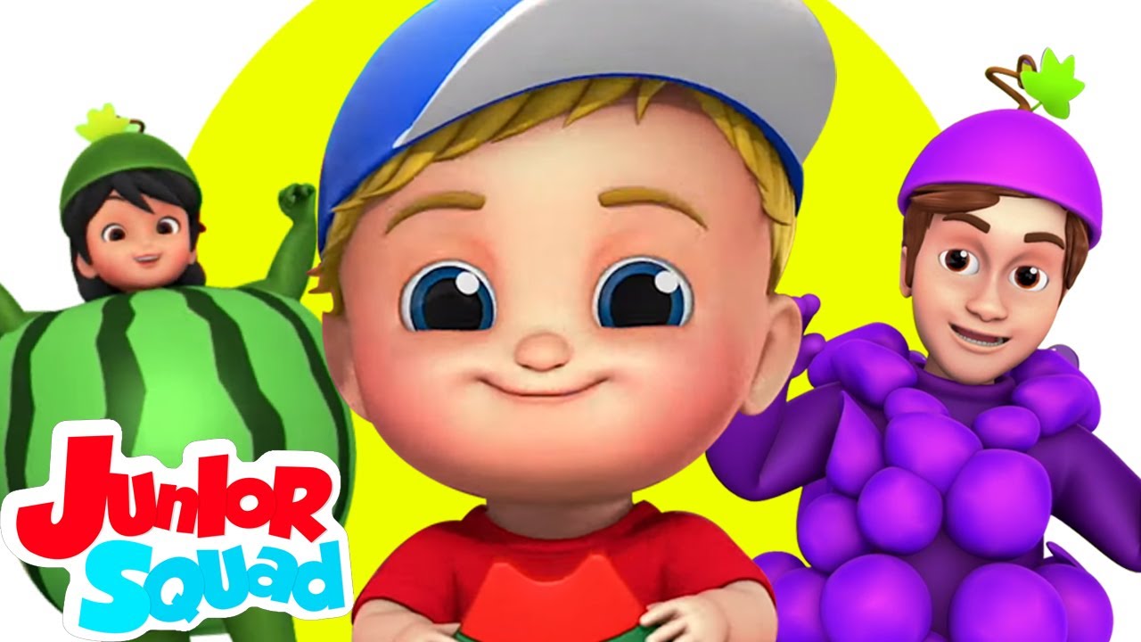 Canção de frutas | Música infantil | Educação | Junior Squad Português | Desenhos animado
