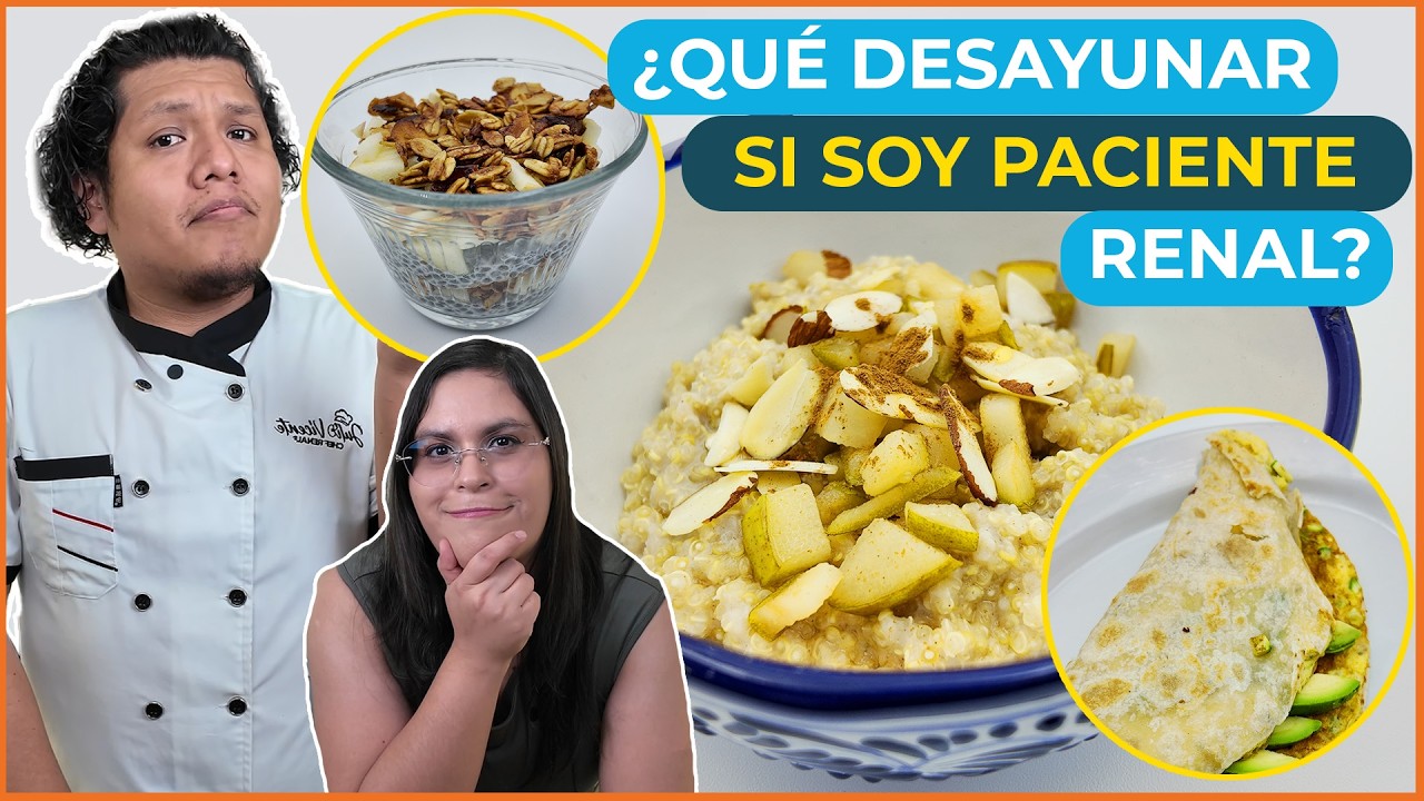 Desayunos para ENFERMEDAD RENAL 👨‍🍳 Opciones con fibra para BAJAR tu CREATININA | Junica Chef renal