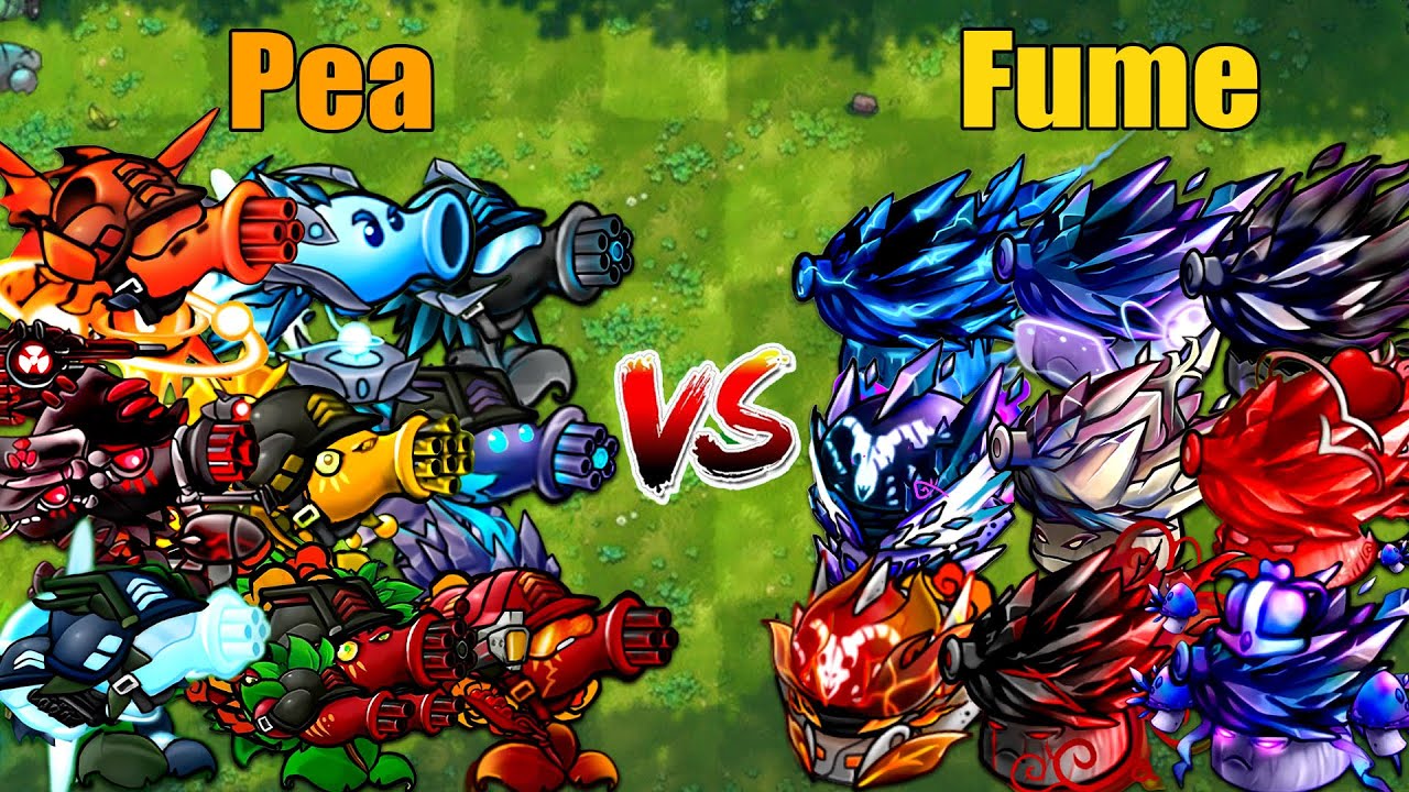 PVZ 1 Fusion 3.3 Challenge!! Team Pea VS Team Fume VS 300 Zombie Random - Who Will Win?