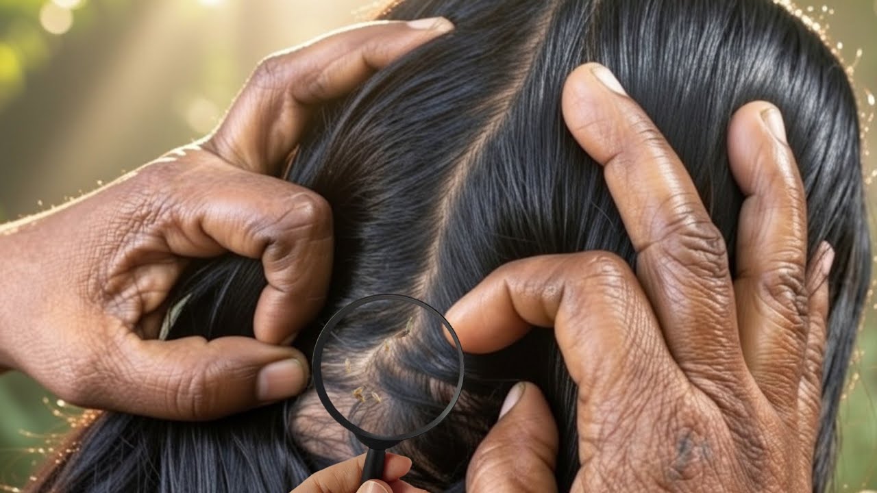 Routine Lightly Oiling for My Long Hair Care Nitpicking / Lice Picking & Simple Hairstyle By Mother