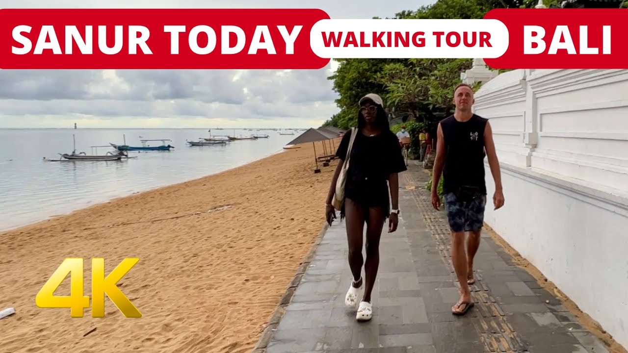 🇮🇩 BALI SANUR Today. 4K VIRTUAL WALKING along Sanur beach In raining | Bali Travel Vlog 2023