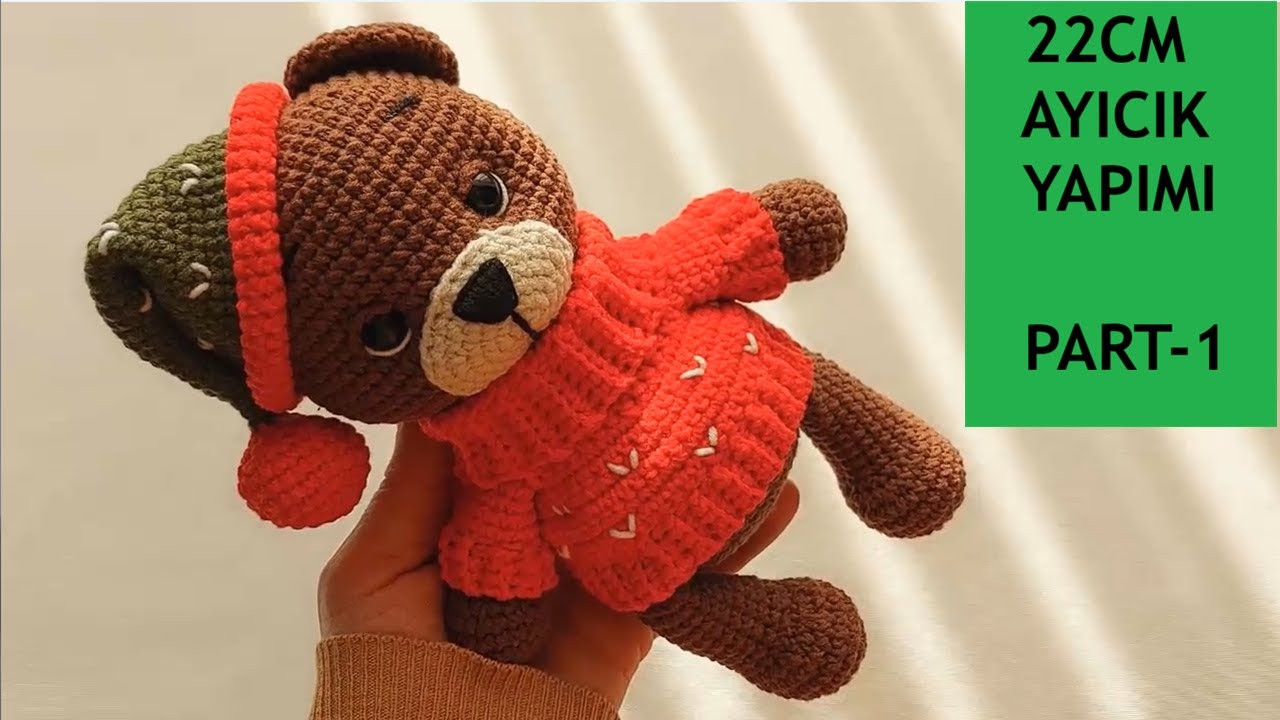 22cm Amigurumi Ayıcık Yapımı PART 1(English subtitle) (crochet amigurumi tutorial)
