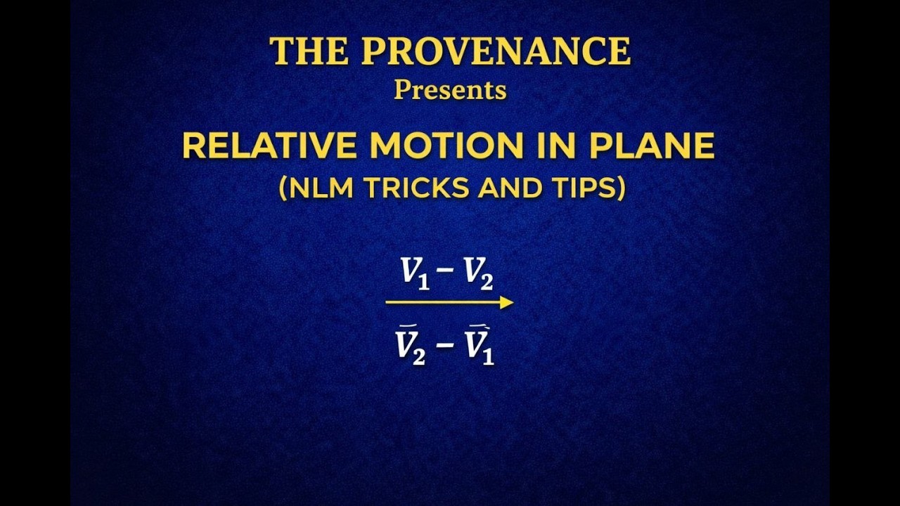 NEET 2026 PHYSICS CRASH COURSE ( RELATIVE MOTION IN A PLANE & NLM TRICKS)