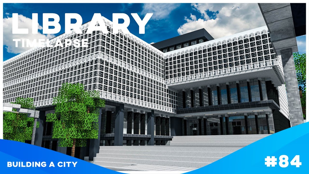 Building a Modern Library in Minecraft [Timelapse]