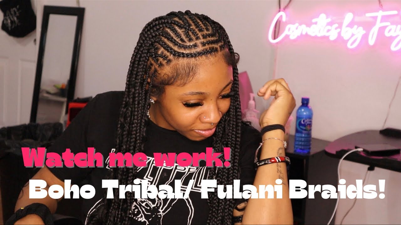 Watch me work ! Boho Tribal/Fulani Braids ! The Faith Wilson!