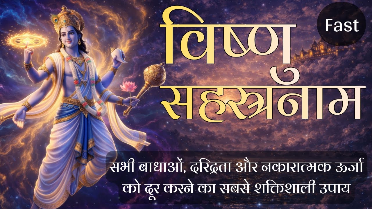 Vishnu Sahasranamam Path - Fast with Lyrics | श्री विष्णु सहस्रनाम Maha Upay