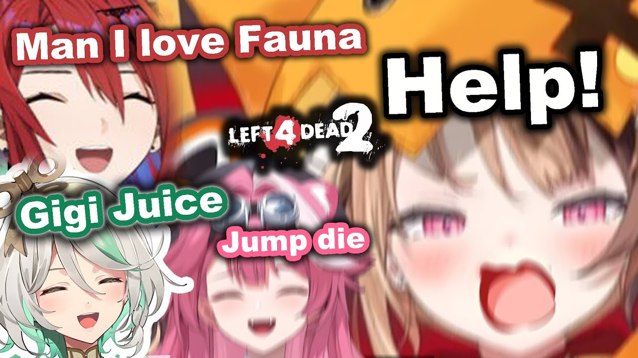The Comedian Idols play Left 4 Dead 2, Cecilia, Gigi, Raora, Elizabeth  |  『Hololive』
