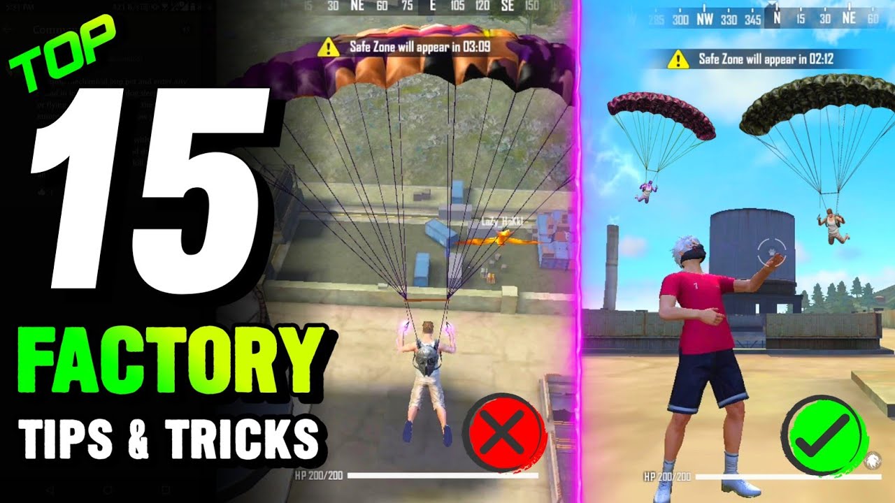 TOP 15 FACTORY STRATEGY IN FREE FIRE | FACTORY SECRET PLACES & TRICKS - GARENA FREE FIRE