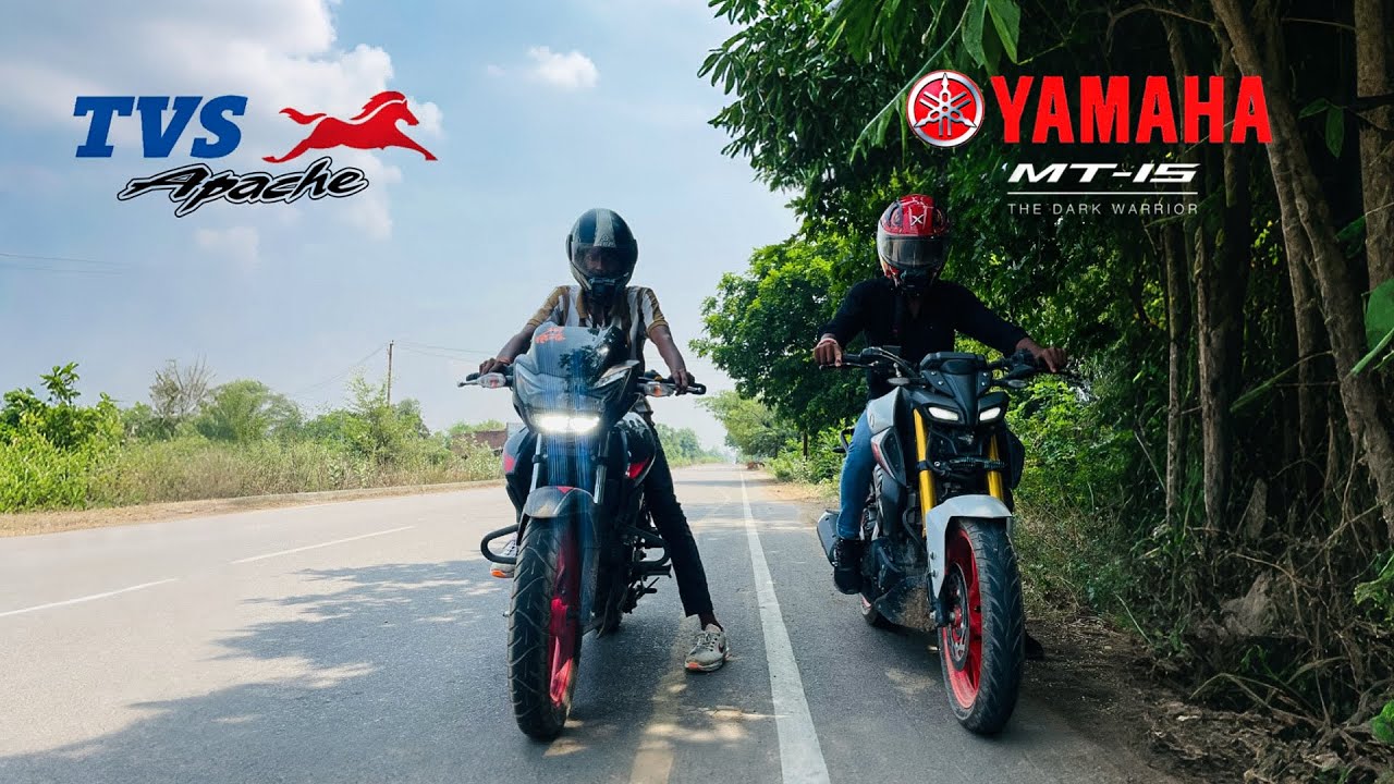 YAMAHA MT15 VS TVS APACHE RTR 160 DRAG RACE