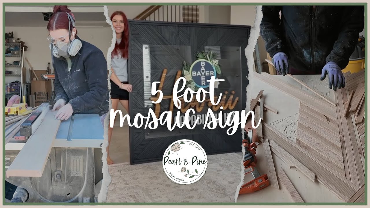 Building a MASSIVE 5ft x 5ft Wooden Mosaic Logo Sign | Full Tutorial