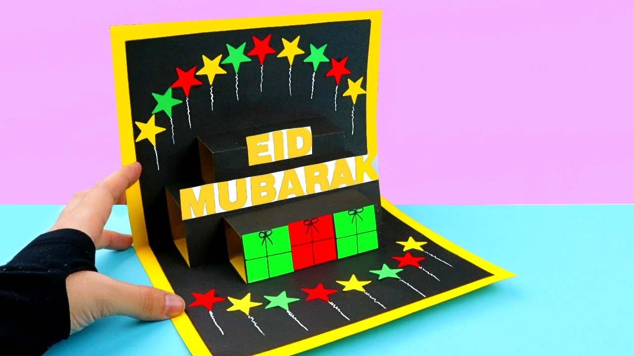 POP UP Eid Mubarak Card 💝 // Handmade easy card Tutorial//Beautiful Eid Card Making card