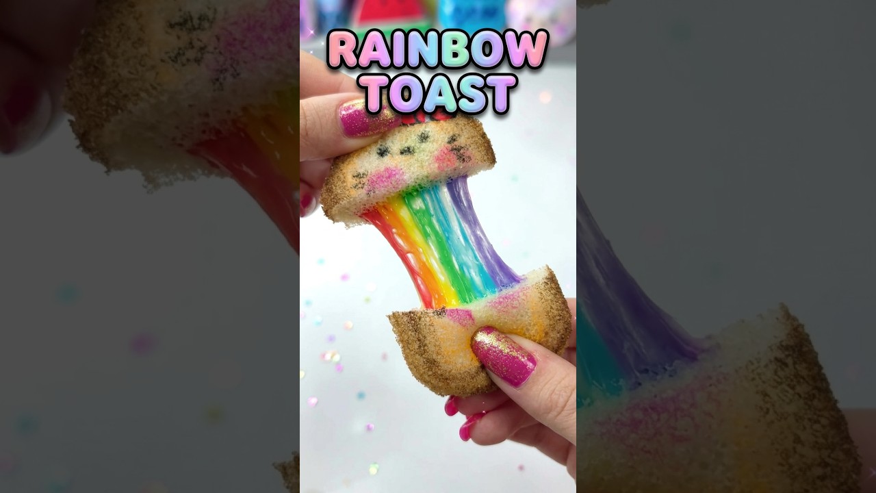 Урок по созданию радужного сквиши-тоста своими руками 🌈 #своимируками #shorts #сквиши #рукоделие ...