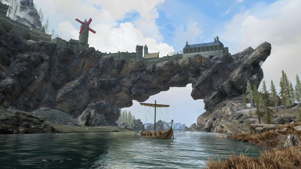 Skyrim Solitude Docks: Relaxing Ambient Sounds for Sleep, Study & Focus