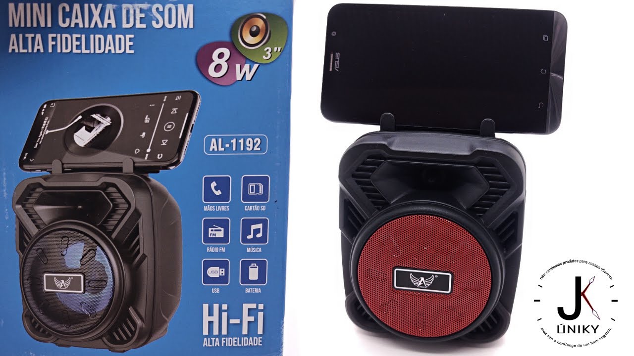 como abaixar o som, volume da caixinha de som LT-OMEX AL-1192 review unboxing 2021