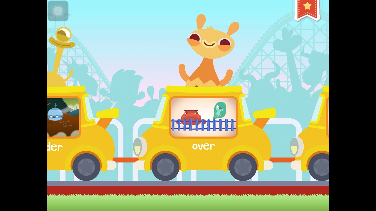 Endless Learning Academy -  Lesson 7 - Word vocabulary + sentences - Yellow roller coaster