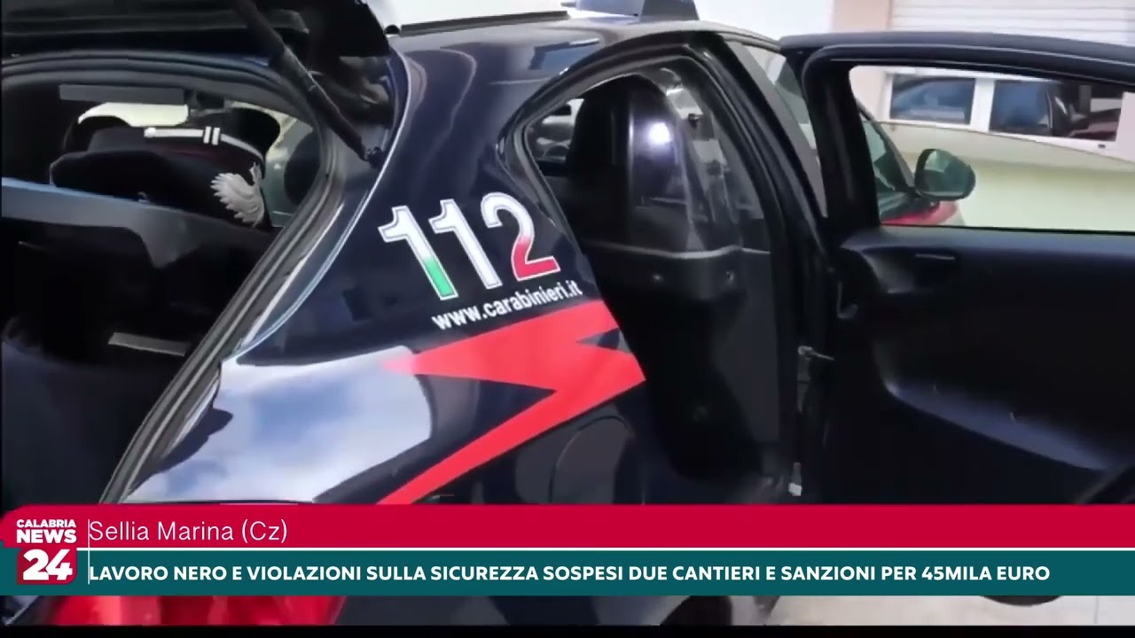 Lavoro nero e violazioni sulla sicurezza sospesi due cantieri a Sellia Marina, sanzioni per oltre…