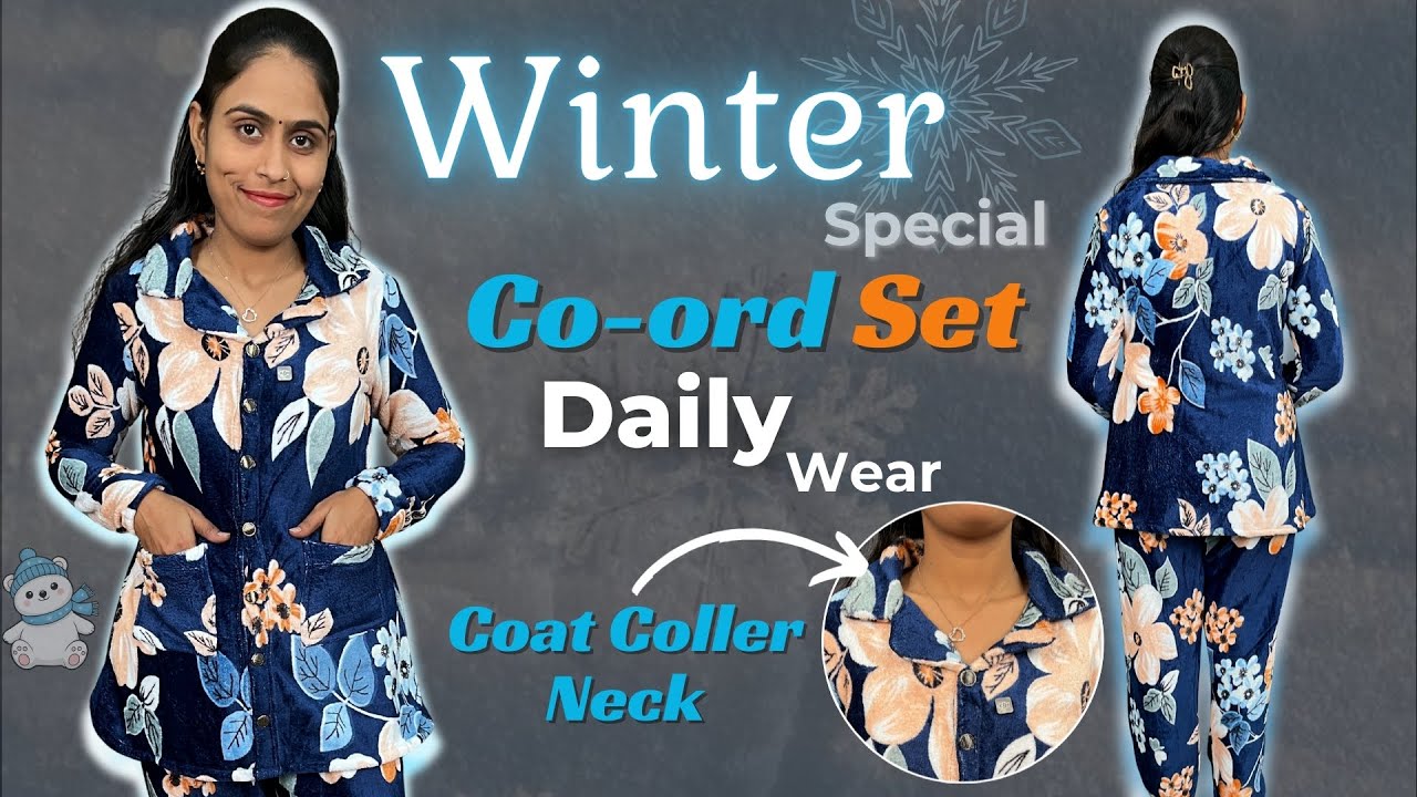 Daily Wear Winter Special Co-Ord Set Cutting and Stitching/coat collar neck/कंबल से बनाएं गर्म सूट