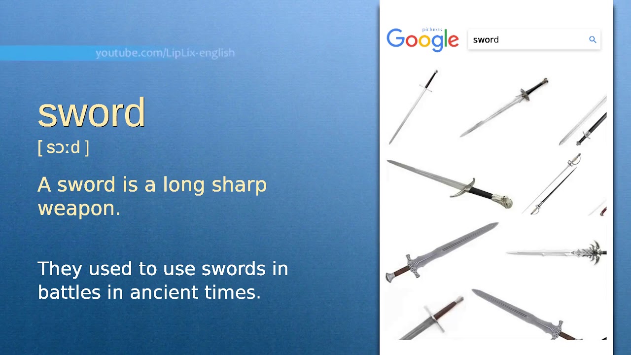 Sword : B2 level english vocabulary lesson, www.LipLix.com
