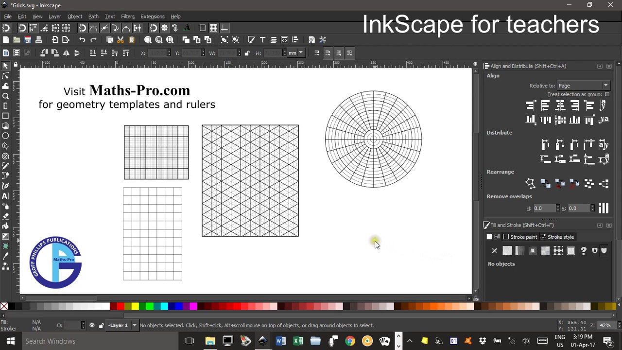 Grids using an inbuilt Inkscape extension