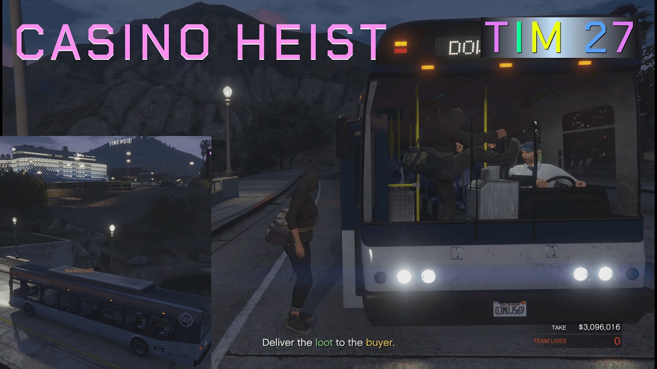 GTA Online Casino Heist Elite 14m58s Escapar en autobús