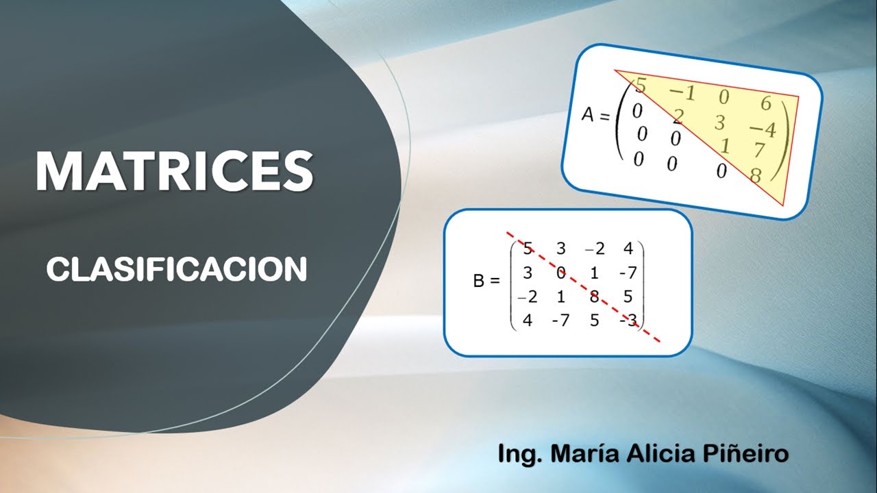 Matrices (parte 2: Clasificación de Matrices)
