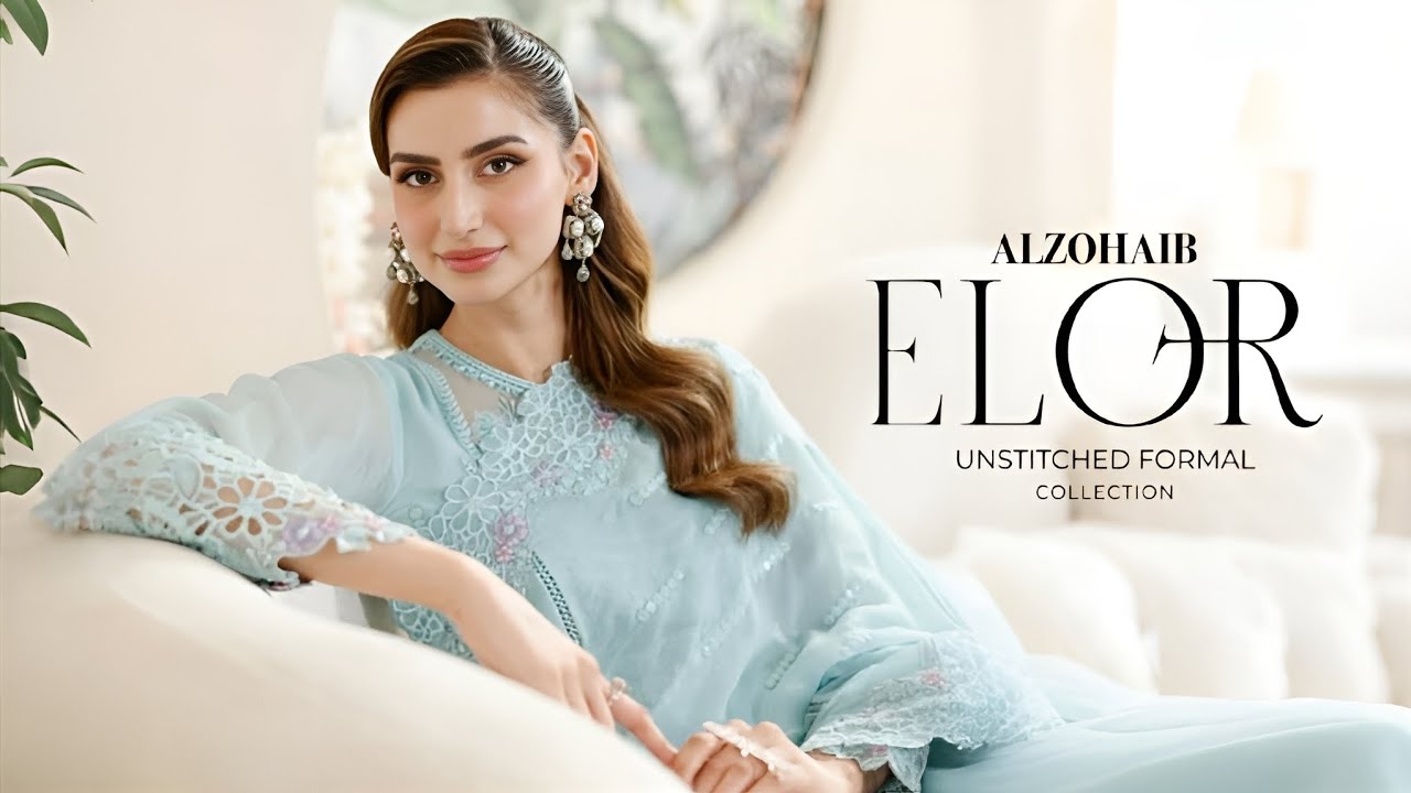 Alzohaib Luxury Chiffon Unstitched Collection 2025 | ELOR Unstitched Formal Collection by ALZOHAIB 