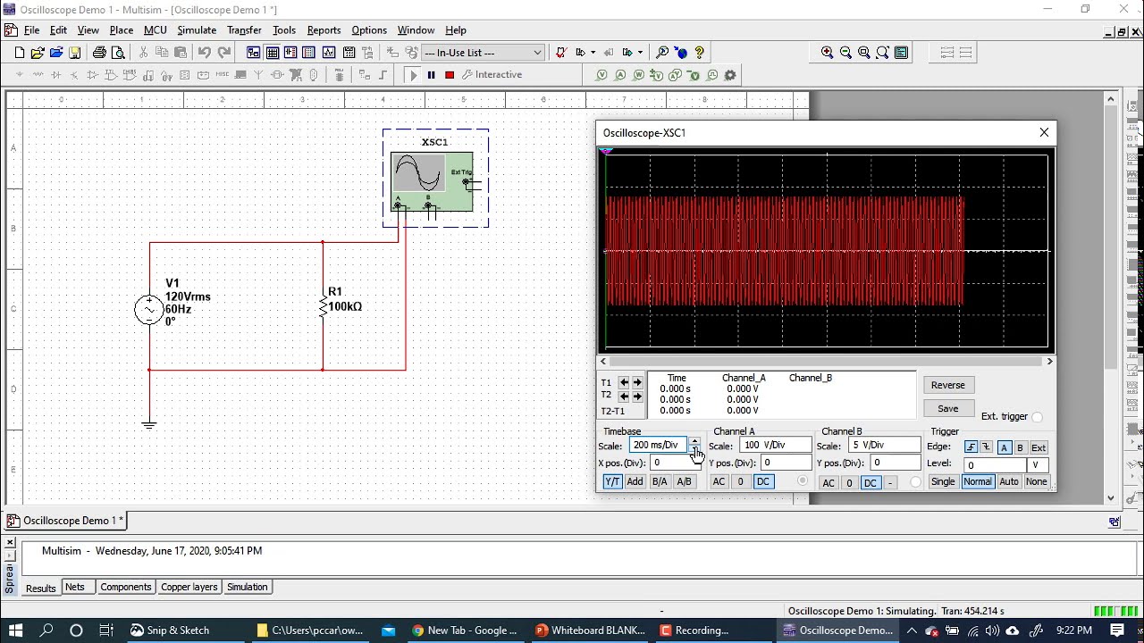 Multisim Basics - Using the Basic Oscilloscope