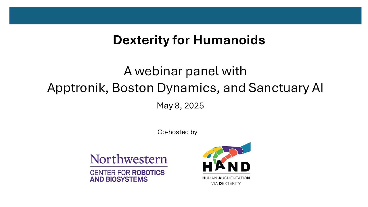 Dexterity for Humanoids Webinar Panel