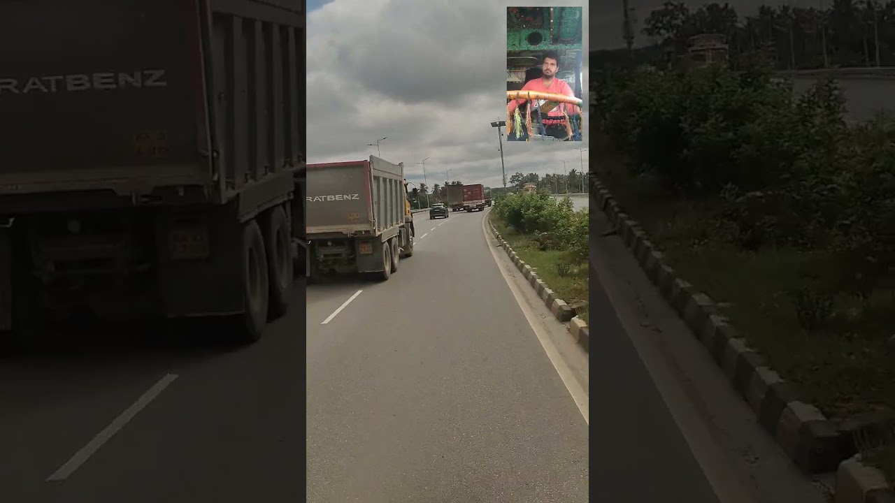 Burhan Uddin Shabul - Driving Big Truck in Satellite Ring Road Bangalore. Record Back & front Camera