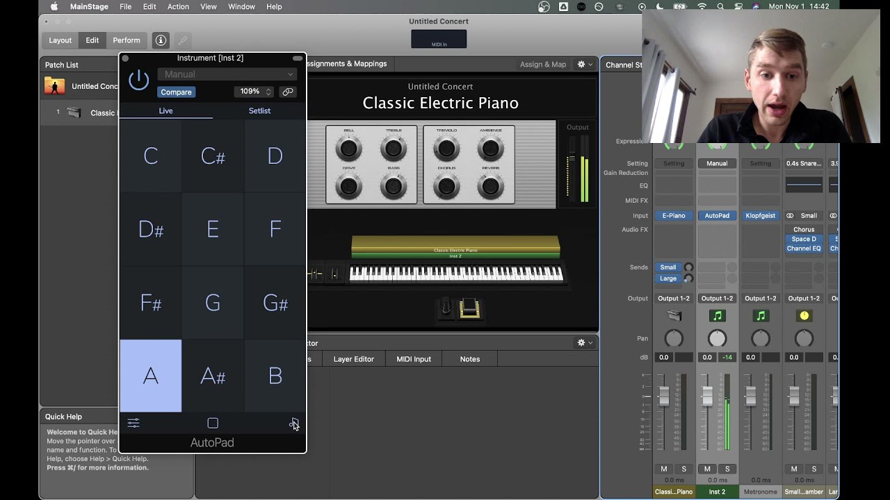 AutoPad Tutorial — AU in MainStage on Mac
