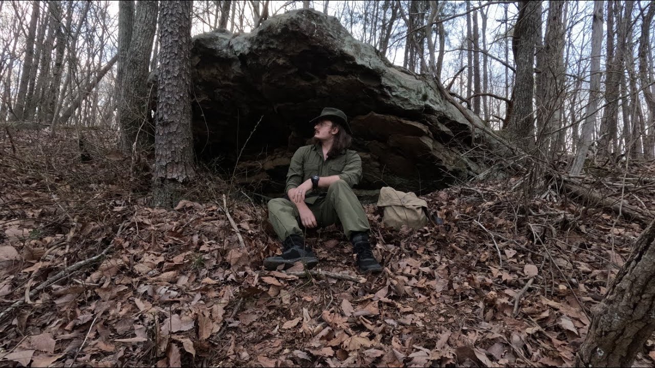 Solo Camping like A frontiersman in Appalachia - No Sleeping Bag, No Tent