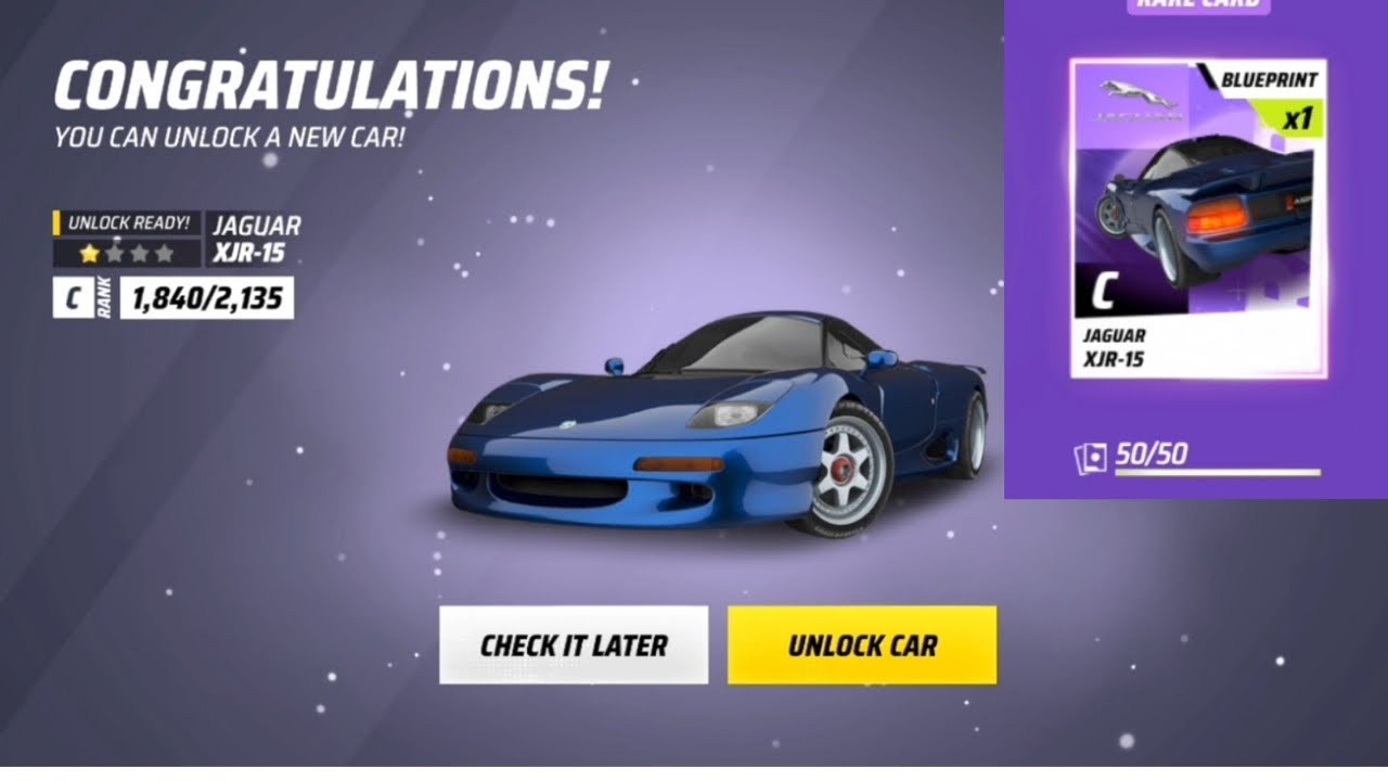 UNLOCKING JAGUAR XJR-15 || ASPHALT UNITE ||